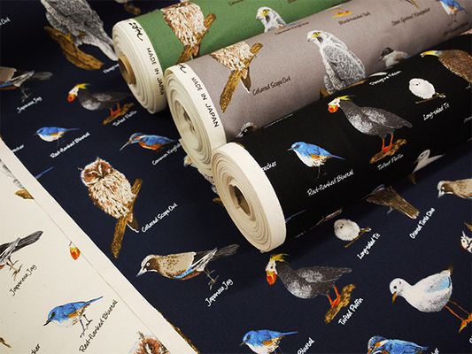 コットンこばやし 鳥達のツイルプリント