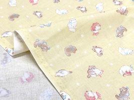 ふんわり子猫のシーチングプリント_拡大イメージ