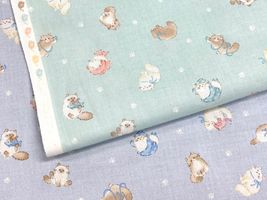 ふんわり子猫のシーチングプリント_拡大イメージ