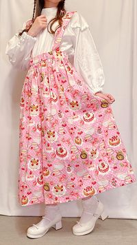 シーチングプリント un/no「水玉＆ケーキのティーパーティー」_拡大イメージ