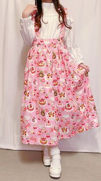 シーチングプリント un/no「水玉＆ケーキのティーパーティー」_拡大イメージ