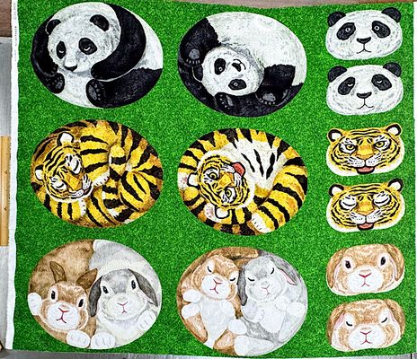 コッカ 丸まる動物のシーチングパネルプリント