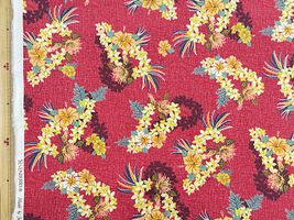 南国ブロードプリント「ハイビスカス・レイ」レッド