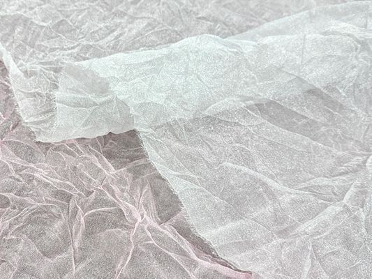 ワッシャー加工のシャイニーオーガンジー