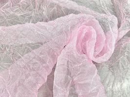 ワッシャー加工のシャイニーオーガンジーうすピンク