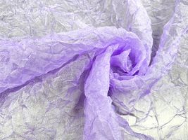 ワッシャー加工のシャイニーオーガンジーラベンダー