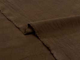 新・綿麻先染めワッシャー無地ブラウン