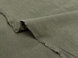 新・綿麻先染めワッシャー無地カーキグレー