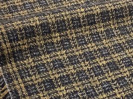 Exclusive Collection 3つ杢チェックコットンツイードイエローベージュ系