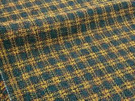 Exclusive Collection 3つ杢チェックコットンツイードイエロー×グリーン