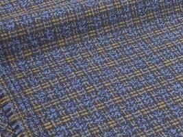 Exclusive Collection 3つ杢チェックコットンツイードブルー×オレンジ