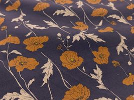 Exclusive Collection コーデュロイプリント「ノーブル・フラワー」アッシュネイビー地