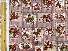 シーチングプリント un/no「Tartancheck×strawberry」くすみピンク