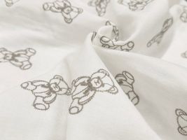 大塚屋オリジナル刺しゅう「My Teddy Bear」オフホワイトのダブルガーゼ_拡大イメージ