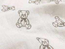 大塚屋オリジナル刺しゅう「My Teddy Bear」オフホワイトのダブルガーゼオフホワイト