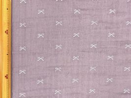 コットンこばやし ラメリボンのダブルガーゼラベンダー×銀ラメ