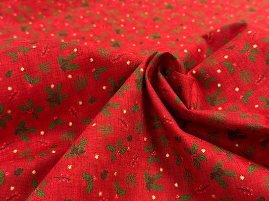 小さな松ぼっくりとヒイラギのX'masスケアプリント