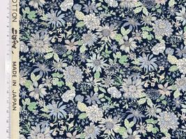 コットンこばやしブロードプリント「ブルーミング」ネイビー系