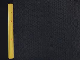 アラン風ロービングジャカードニットネイビー