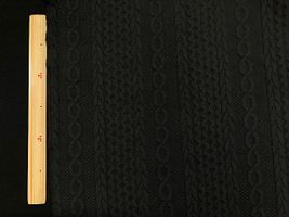 アラン風ロービングジャカードニットブラック