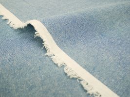 先染めワッシャー エコシャンブレー無地ブルー