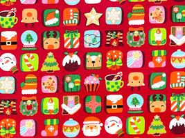 クリスマスプリント「miniコレクション」レッド地