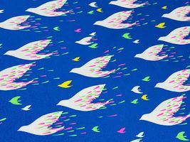 NEON羽ばたく鳥のオックスプリントブルー