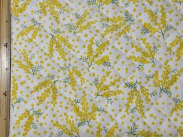 ミモザ舞うオックスプリントキルティング生成(綿かす残し)