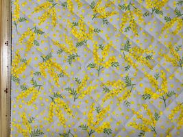 ミモザ舞うオックスプリントキルティンググレー
