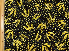 ミモザ舞うオックスプリントキルティングブラック