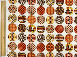 シーチングプリント un/no「RETROSPECTIVE CIRCLE」アイボリー