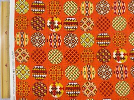 シーチングプリント un/no「RETROSPECTIVE CIRCLE」オレンジ