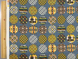 シーチングプリント un/no「RETROSPECTIVE CIRCLE」スモークブルー