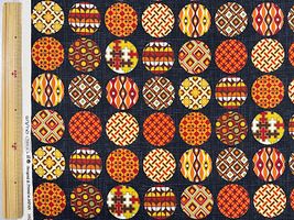 シーチングプリント un/no「RETROSPECTIVE CIRCLE」ブラック