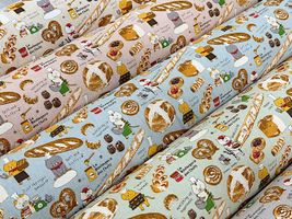 コットンこばやしコットンキャンバスプリント「ねこベーカリー」_拡大イメージ