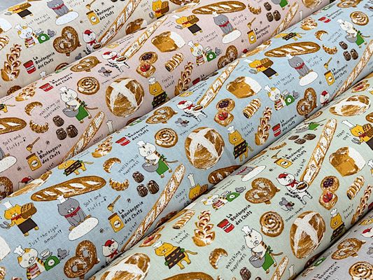 コットンこばやしコットンキャンバスプリント「ねこベーカリー」