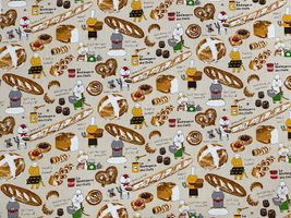 コットンこばやしコットンキャンバスプリント「ねこベーカリー」_拡大イメージ