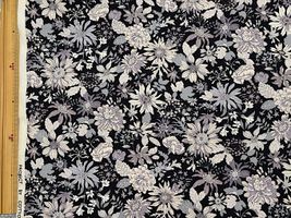 コットンこばやし ツイルプリント「フルブルーム」ブラック