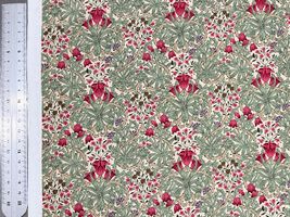 スケアープリントCountry Floral「Ivy and Tulips」ピンクレッド×ベージュ