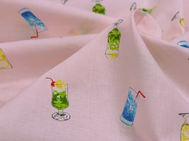 my piece of fabric クリームソーダの60ローンプリントピンク