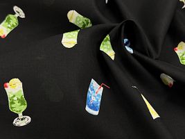 my piece of fabric クリームソーダの60ローンプリントブラック