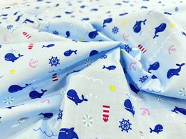 クジラとマリンのダブルガーゼプリント_拡大イメージ