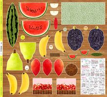 フレッシュ！果物屋さんのパネルシーチングプリントスイカ