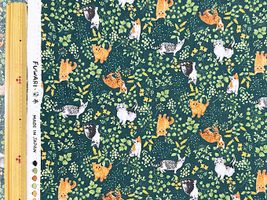 ボタニカルスケアープリント「猫と野原」_拡大イメージ