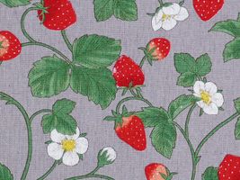 綿麻キャンバスプリント『いちご狩り』渋パープル