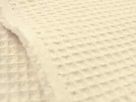 コットンワッフル無地オフ白