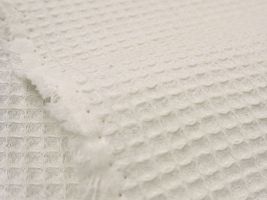 コットンワッフル無地白