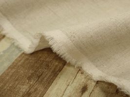 フレンチカラーのソフトなハーフリネン無地 「シュクレ」生成(綿かす残し)