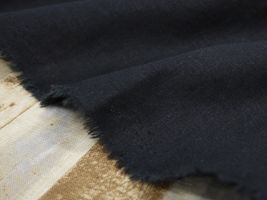 フレンチカラーのソフトなハーフリネン無地 「シュクレ」ブラック