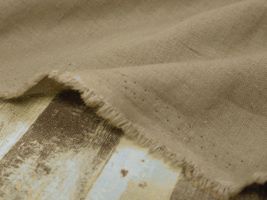 フレンチカラーのソフトなハーフリネン無地 「シュクレ」モカブラウン